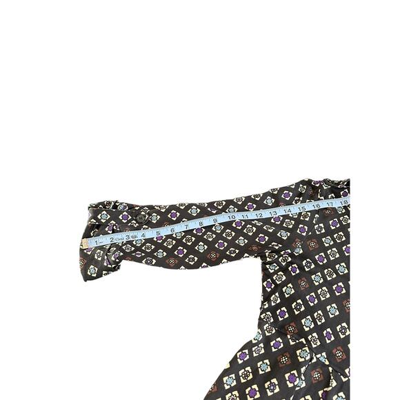 Diane Von Furstenburg Black Mod Silk Business Office Button Up Dress Size 6 - Picture 9 of 10